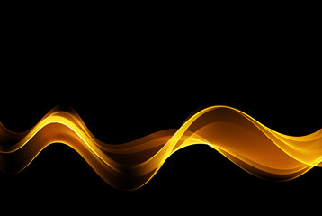 Abstract shiny golden wave color, luxury vector background.Black background.