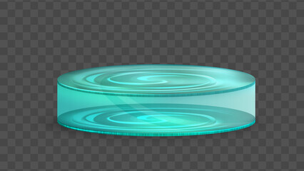 glass podium platform stage. abstract space. show glass success transparent cylinder. 3d realistic vector