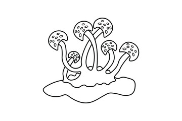 mushroom outline vector, mushroom line art drawing