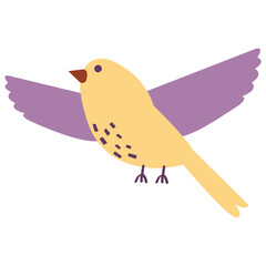 Bird vector illustration in flat color design