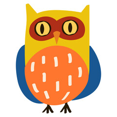 Owl vector illustration in flat color design