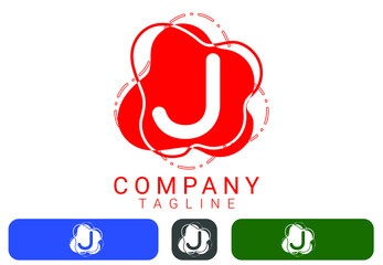 Creative J letter logo and icon design template