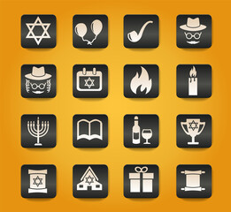 hanukkah icon set