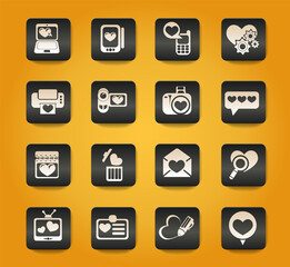 Love messages icon set
