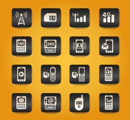 mobile connection icon set