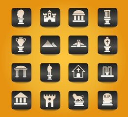 monuments icon set