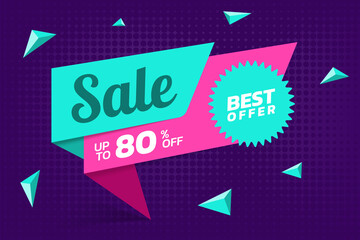 Best offer sale vector banner - 489835125