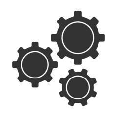 Black gear icon . Web settings   symbol .  Cog whell vector.