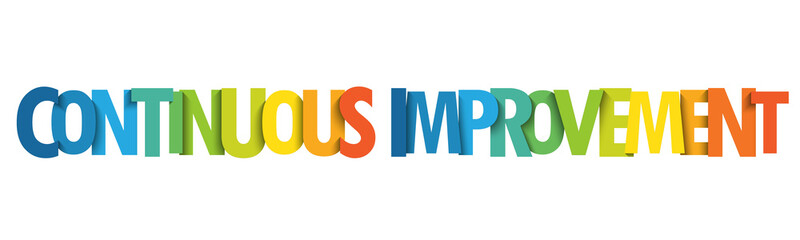 CONTINUOUS IMPROVEMENT colorful vector typography banner