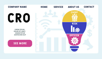 CRO - Chief Risk Officer acronym. business concept background.  vector illustration concept with keywords and icons. lettering illustration with icons for web banner, flyer, landing 