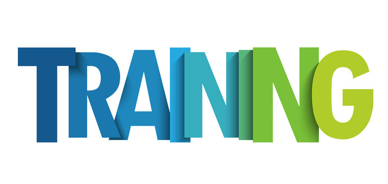 TRAINING colorful vector typography banner