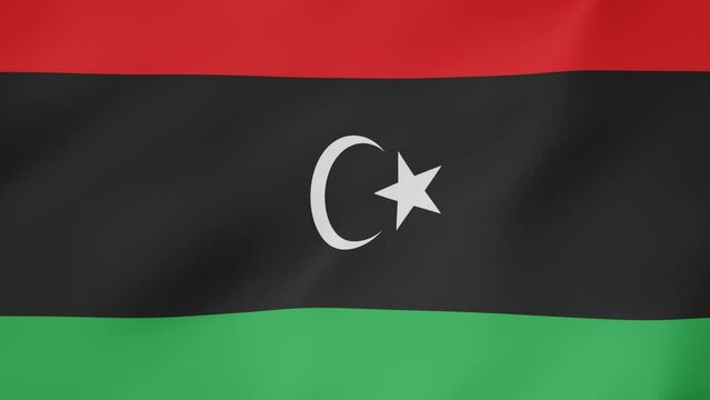 Bandera animada, Libia. 4K