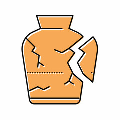 damaged vase color icon vector illustration