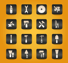Work tools icons set