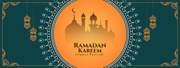 Obraz premium Ramadan Kareem islamic festival celebration cultural banner