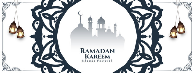 Fototapeta na wymiar Ramadan Kareem islamic traditional festival banner design