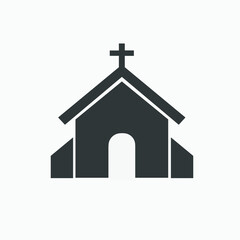 church, christian, religion, building, cathedral icon vector symbol on grey background