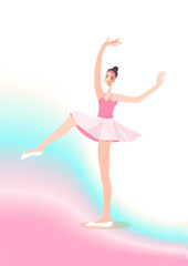 一个跳舞的芭蕾舞女孩的插图