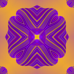 Neon color kaleidoscopic pattern like a stylized fantasy flower. Abstract art poster. 3d rendering digital illustration
