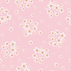 Seamless vintage pattern. Small white flowers. Light pink background. vector texture. fashionable print for textiles, wallpaper and packaging.