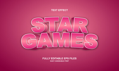 star games editable text effect