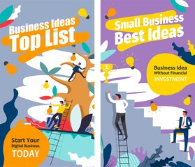 Naklejka premium Business ideas top list start your digital job