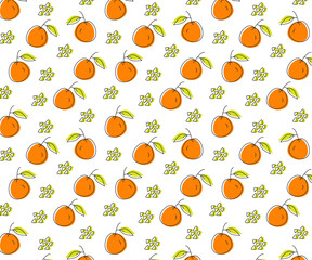 mini orange illustration repeat pattern background .