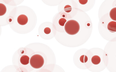 Lots of cells with white background, 3d rendering.