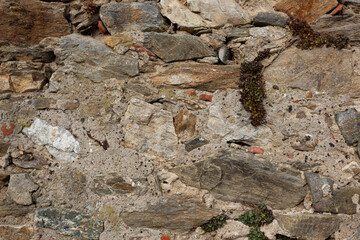 Acient brick wall. Grunge brick wall background.