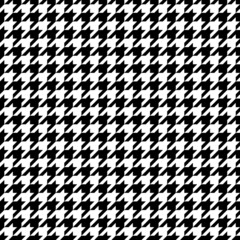 Houndstooth seamless pattern. Repeated houndtooth texture. Black hound tooth on white background. Repeating pepita plaid patern for design prints. Simple abstract plaid dogstooth. Vector illustration - obrazy, fototapety, plakaty
