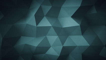 Obraz premium Dark teal polygonal space with rough texture 3D rendering illustration