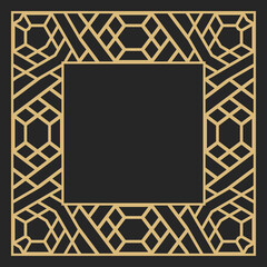 Obraz premium Circular decorative gold frame.