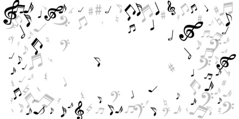 Musical notes cartoon vector wallpaper. Melody