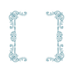 Vector square decorative frame in Baroque Victorian vintage retro style