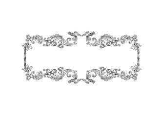 Vector horizontal decorative frame in Baroque Victorian vintage retro style