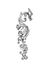 Vector decorative vignette element in Baroque Victorian vintage retro style - 489846323