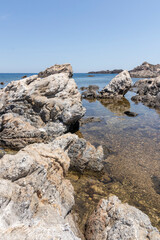 Fototapeta na wymiar Mediterranean coast at Cap de Creus in Girona on a summer day
