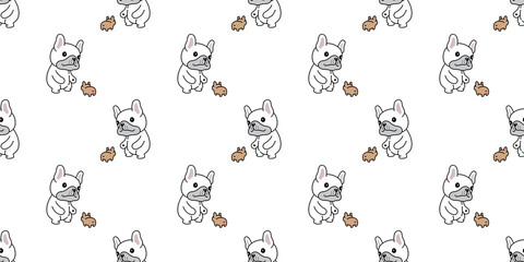 dog seamless pattern french bulldog vector puppy pet breed cartoon tile background repeat wallpaper doodle illustration design isolated