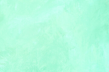 Mint colored abstract textured background. Decorative plaster on the wall