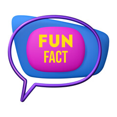 3d Fun fact badge. Realistic label or sticker, did you know concept. Vector render bubble isolated on white background