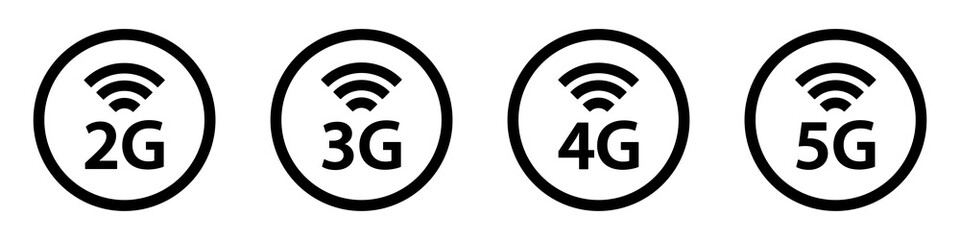 2G, 3G, 4G, 5G, Icon Set