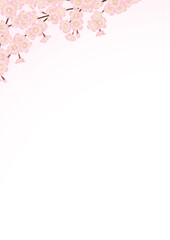 Naklejka na ściany i meble 桜の花のベクターフレーム素材