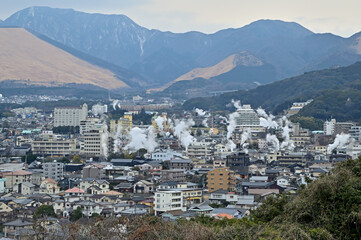 別府温泉街　湯けむり展望台からの眺め　大分県別府市