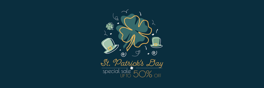 St. Patrick's Day sale banner.
