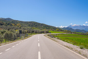 Beautiful Summer landscape with snow capped peaks