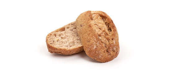 Crispbread rolls, isolated on white background.