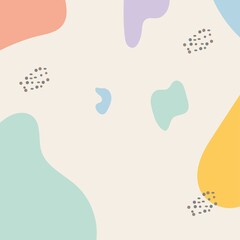 abstract background. Hand drawn various shapes and doodle objects. Modern contemporary trendy vector illustration. Each background is isolated. pastel colors