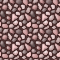 Seamless pattern sea pebbles, stones