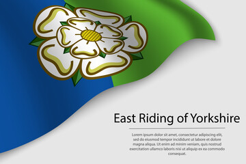 Wave flag of East Riding of Yorkshire is a county of England. Banner or ribbon