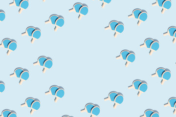 Table tennis seamless pattern background. Isometric view.